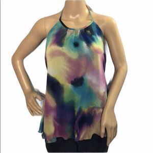 B•Wear Byer California Tie Dye Floaty Halter Top L